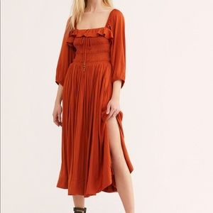 Free People Oasis Midi Dress Terra Cotta